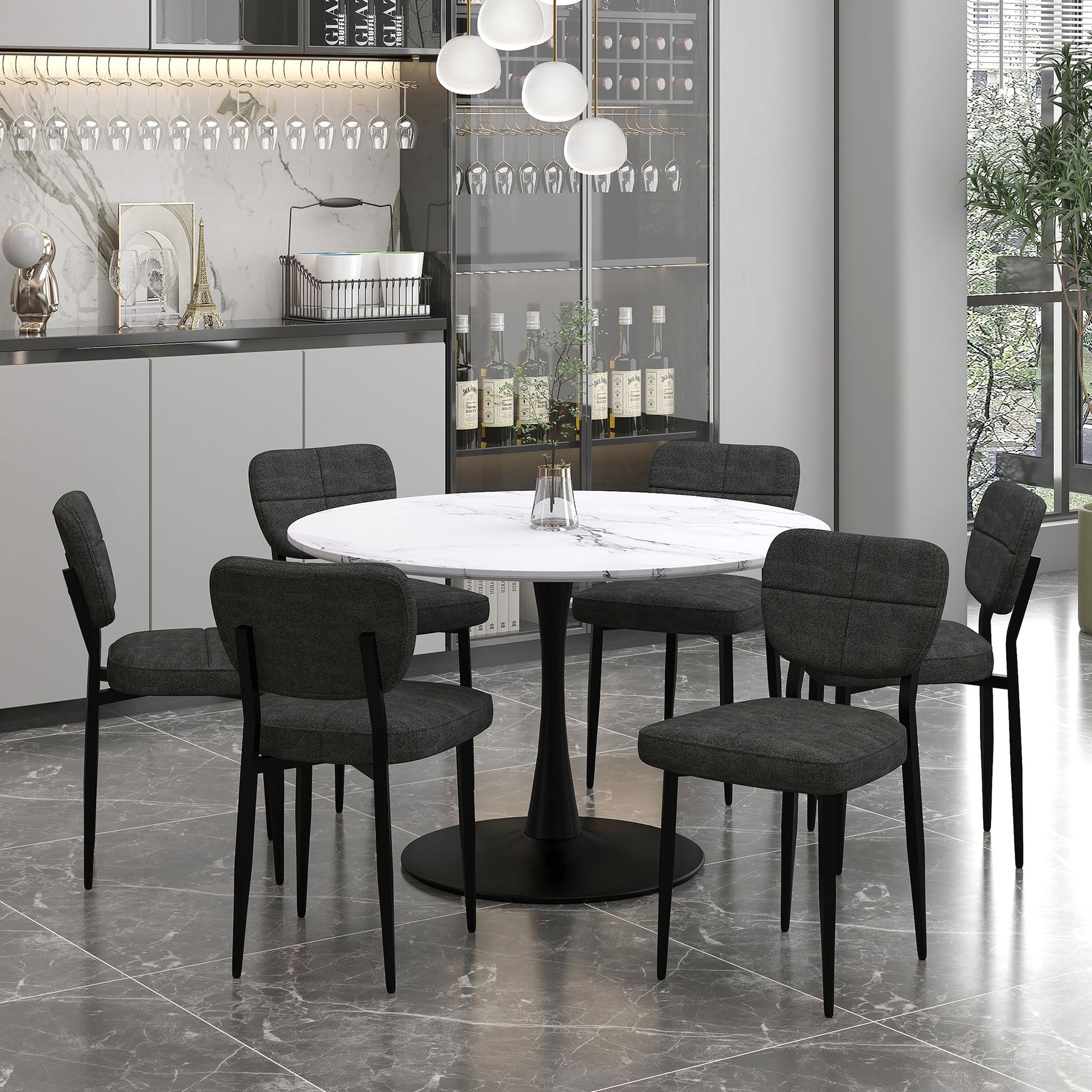 Zilo/Zeke 7Pc Dining Set , Black