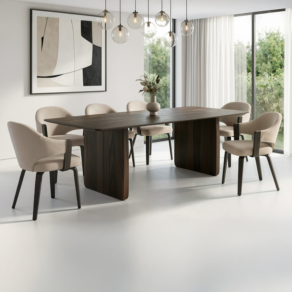 Wren/Corin 7-Piece Dining Set - Mocha/Toffee And Walnut