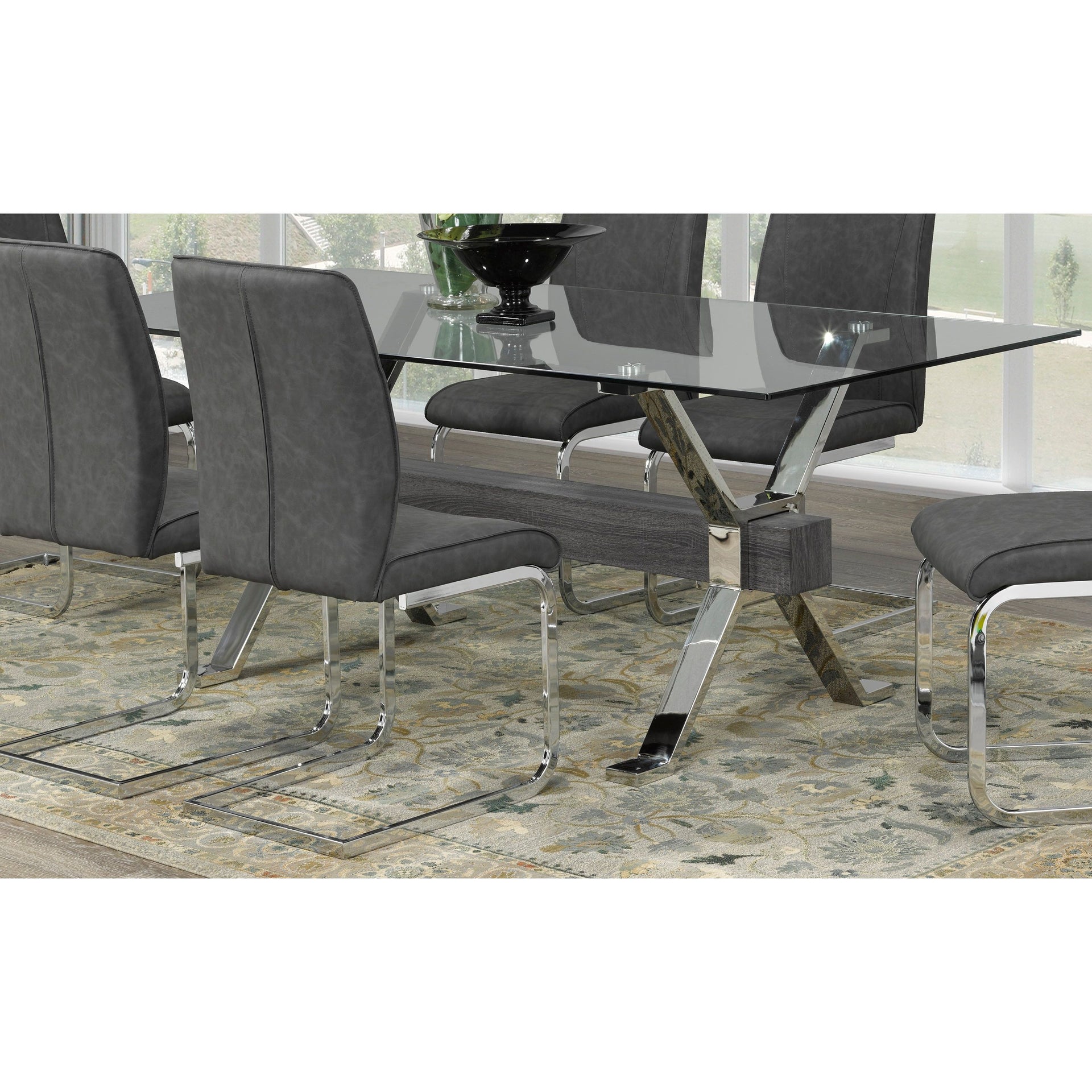Ezra Dining Table, Silver