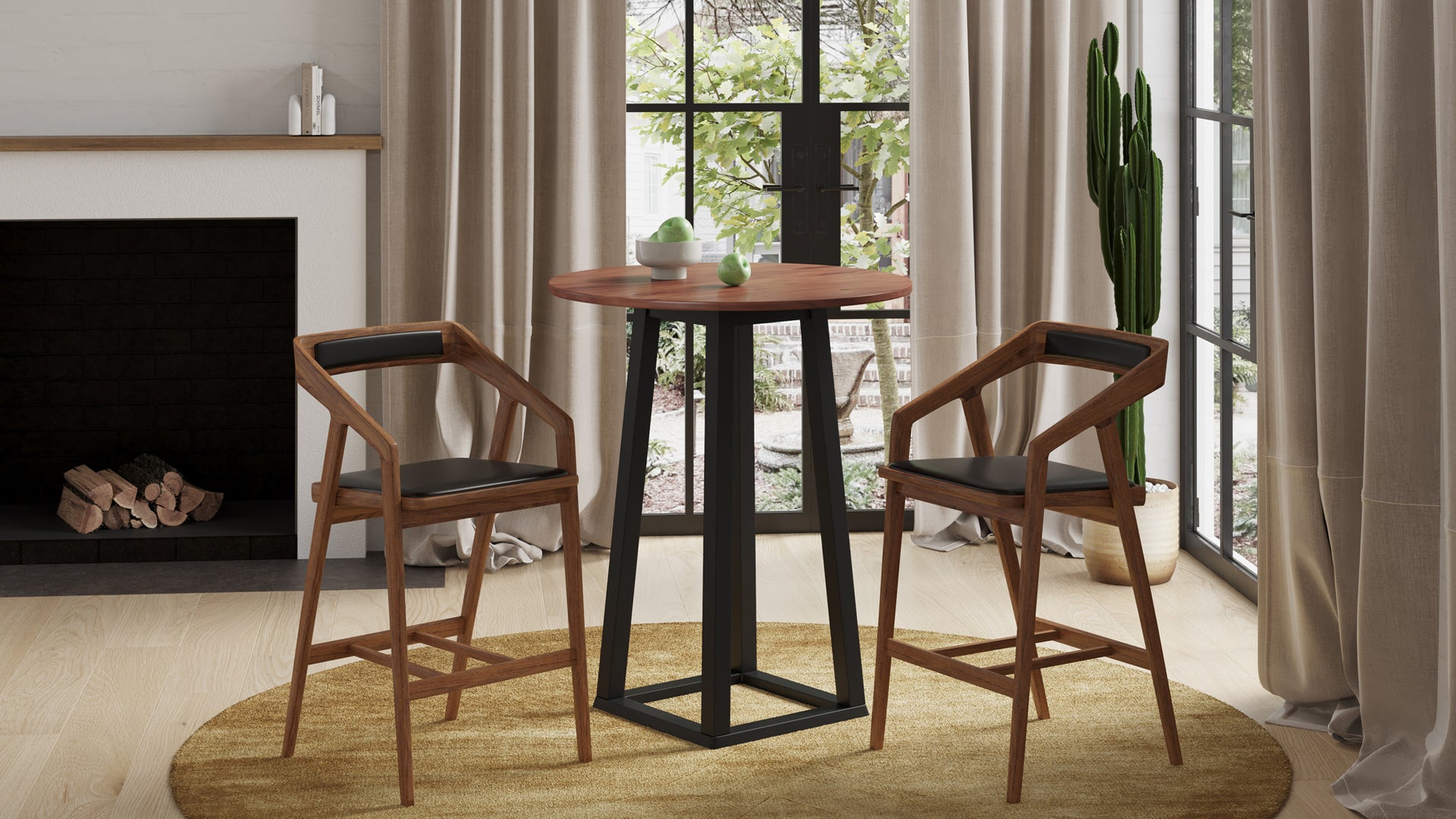 Tri-Mesa Bar Table - Brown