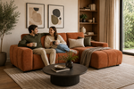Ziva Sectional Sleeper - Burnt Orange