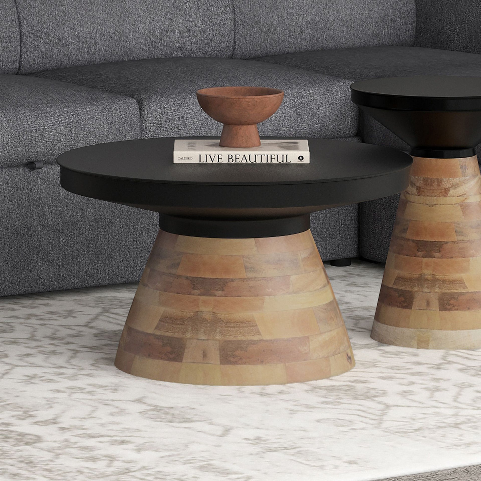 Boden Round Coffee Table , Black
