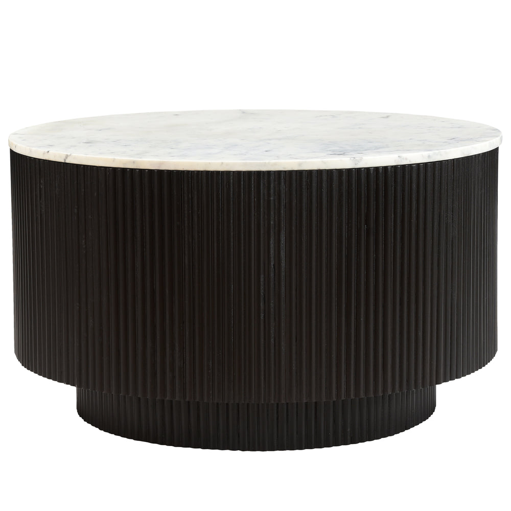 Fenwick Round Coffee Table w/Storage - Black/White
