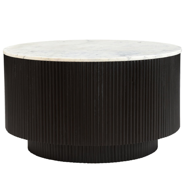 Fenwick Round Coffee Table w/Storage - Black/White