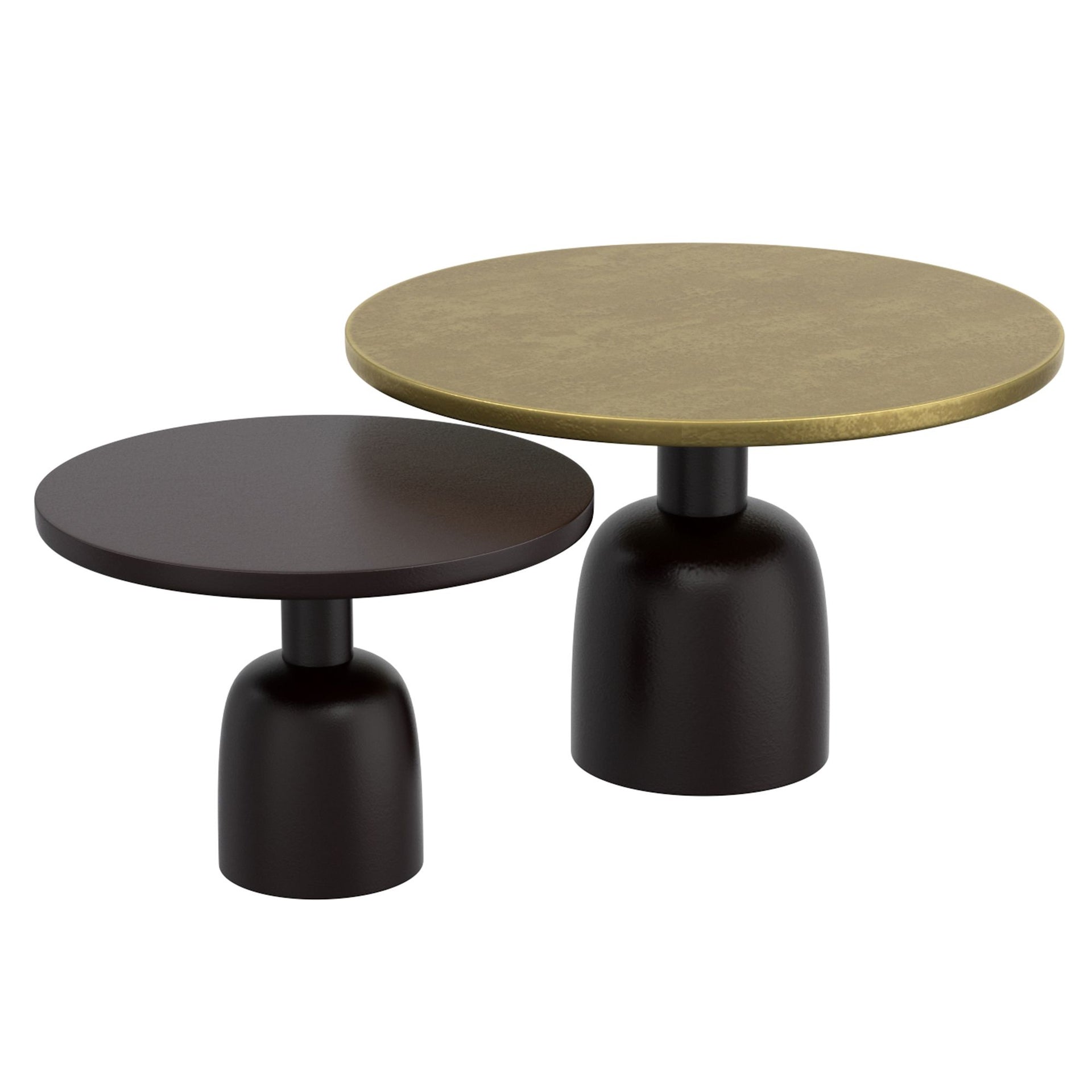 Adira 2Pc Round Coffee Table Set, Black