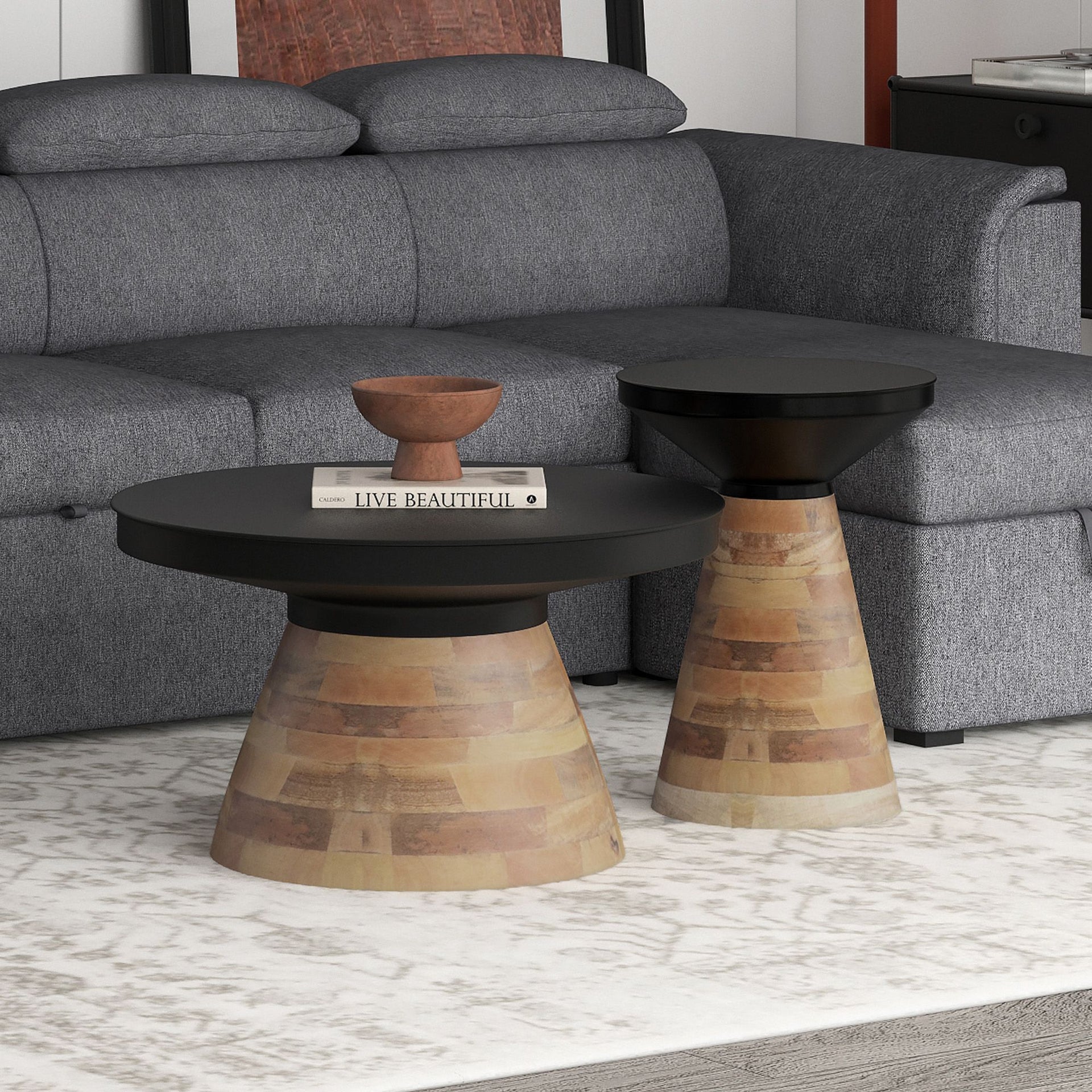Boden 2Pc Coffee Table Set , Black