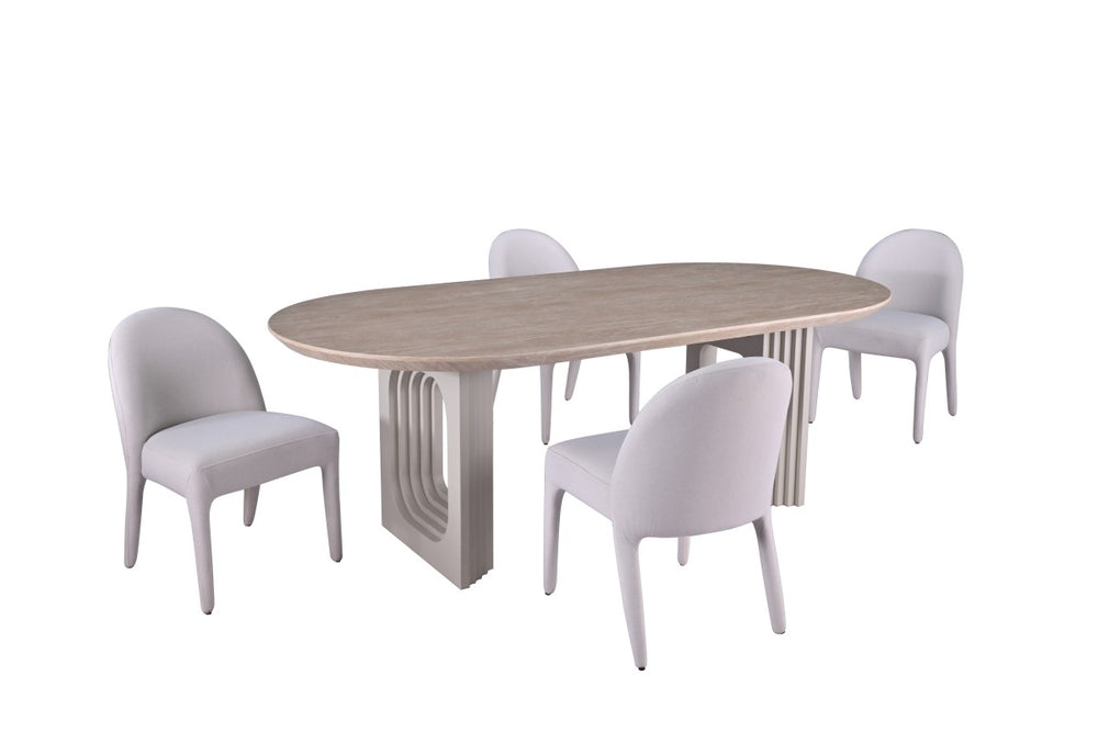 Delphine 5-Piece Dining Set - Beige