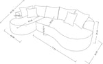 Monaco Curved Sectional Sofa - Beige