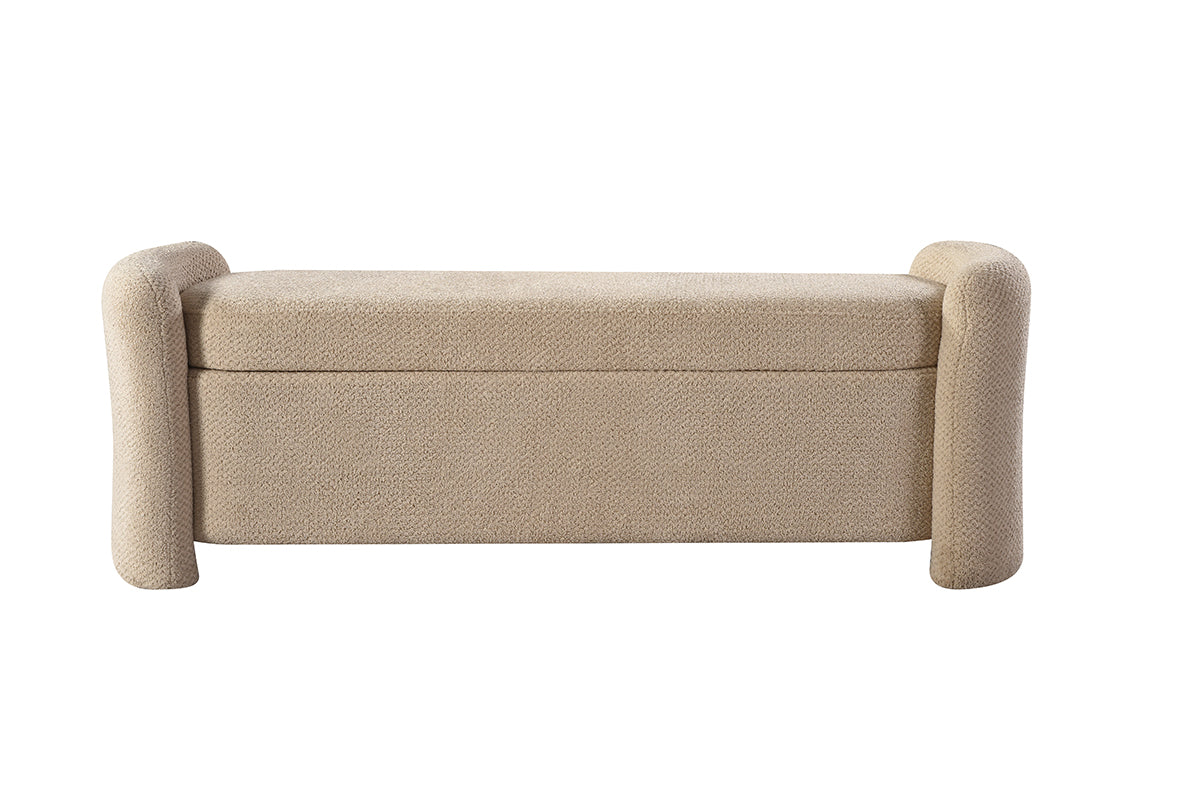 Modern Ottoman | Solid Wood & Fabric | Cleo Upholstered Collection