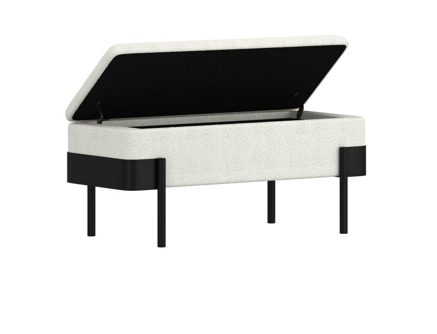 Arlo Upholstered Ottoman - Black