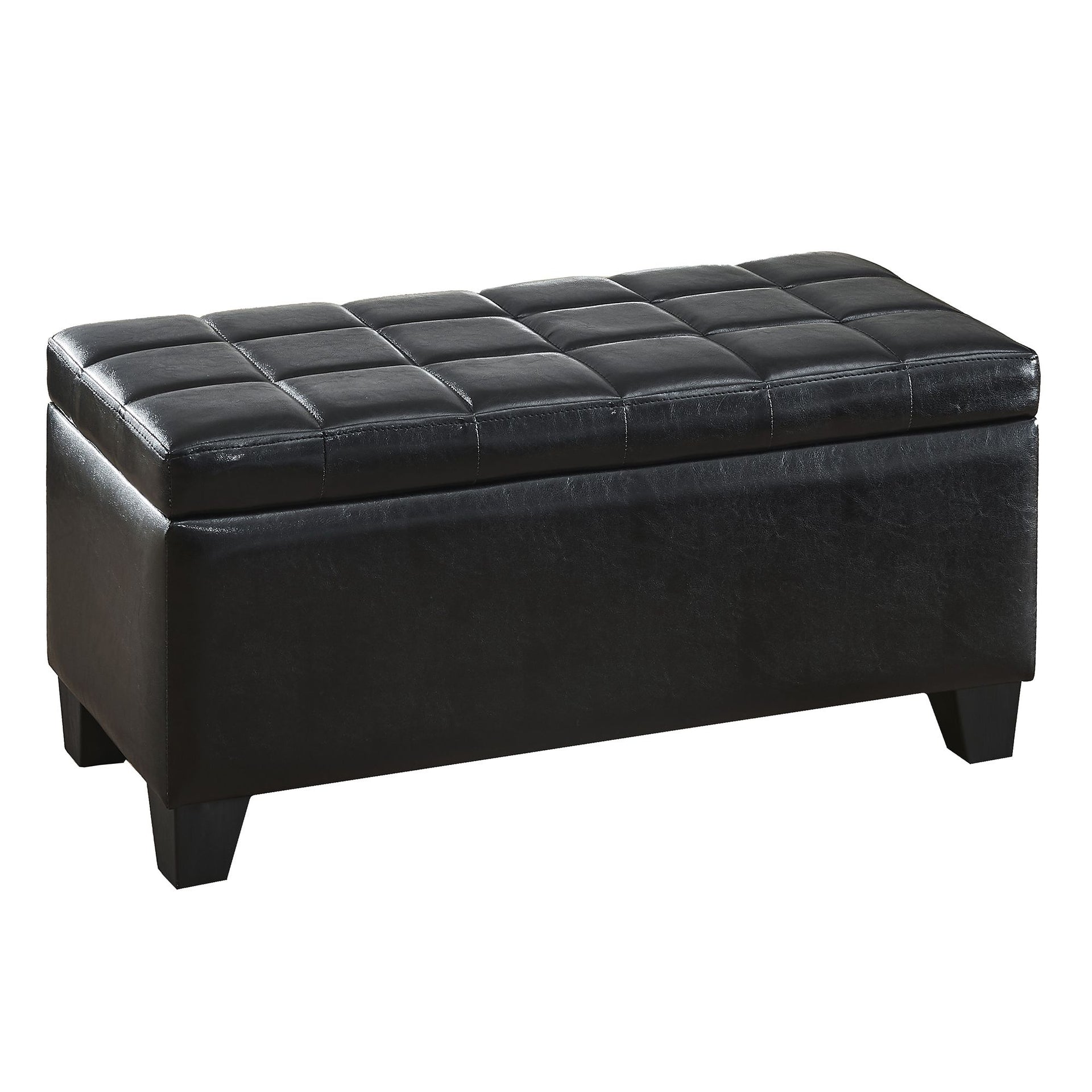 Winston Storage Ottoman Bench, Black