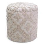 Noor Round Storage Ottoman - Ivory
