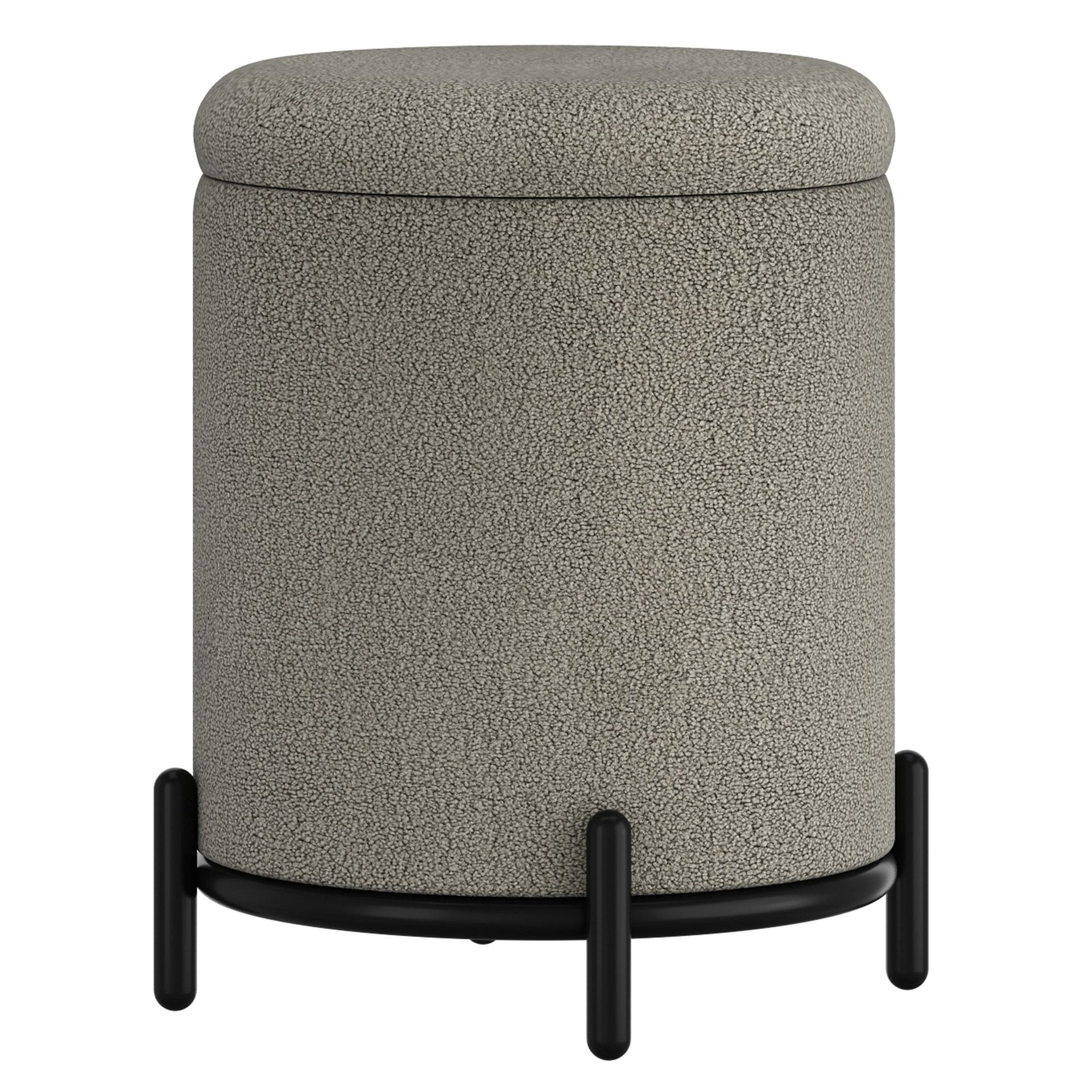 Castor Round Storage Ottoman, Grey