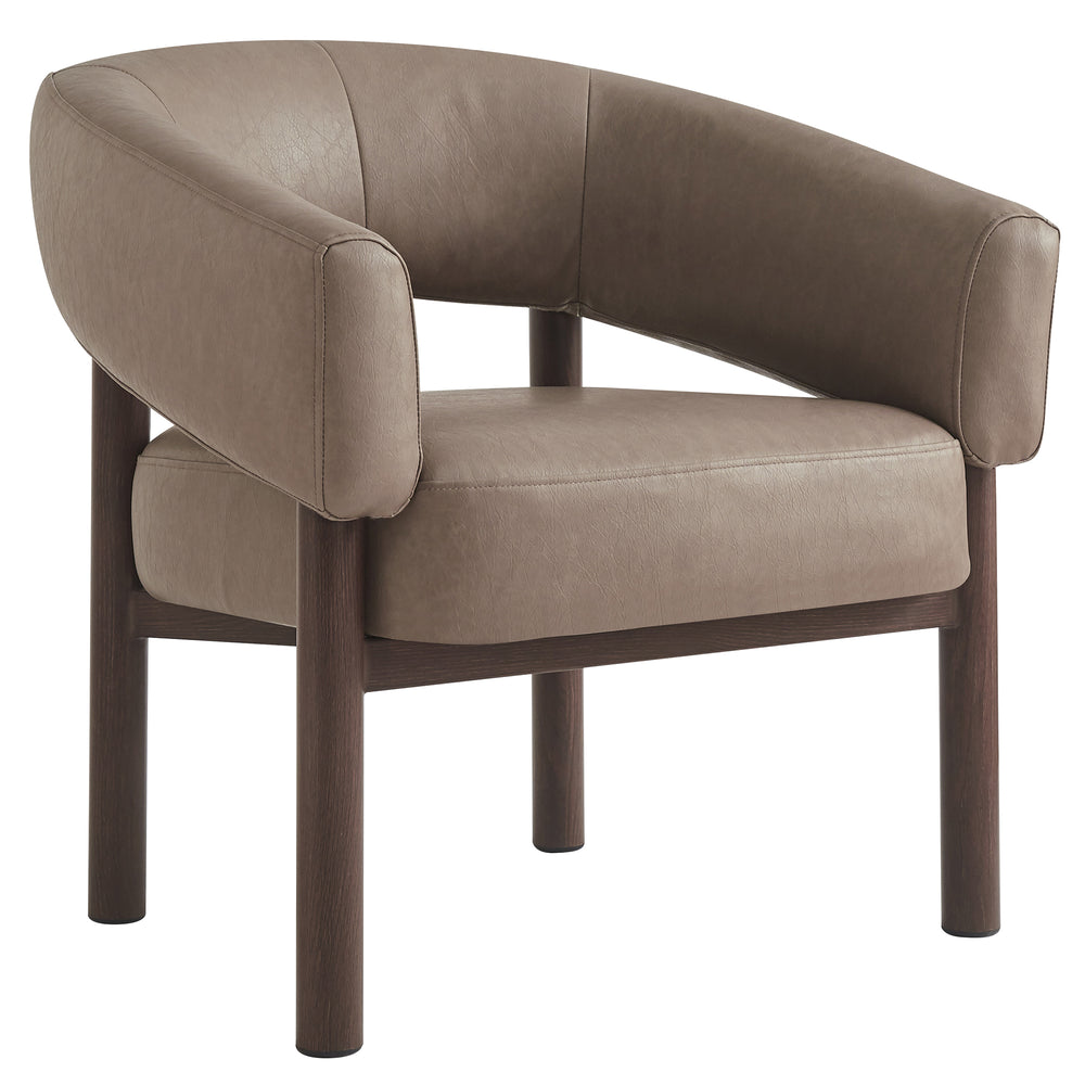 Tova Accent Chair - Dark Taupe/Walnut