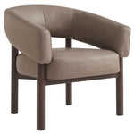 Tova Accent Chair - Dark Taupe/Walnut