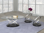 Athena 3-Piece Coffee Table Set - Black/Silver