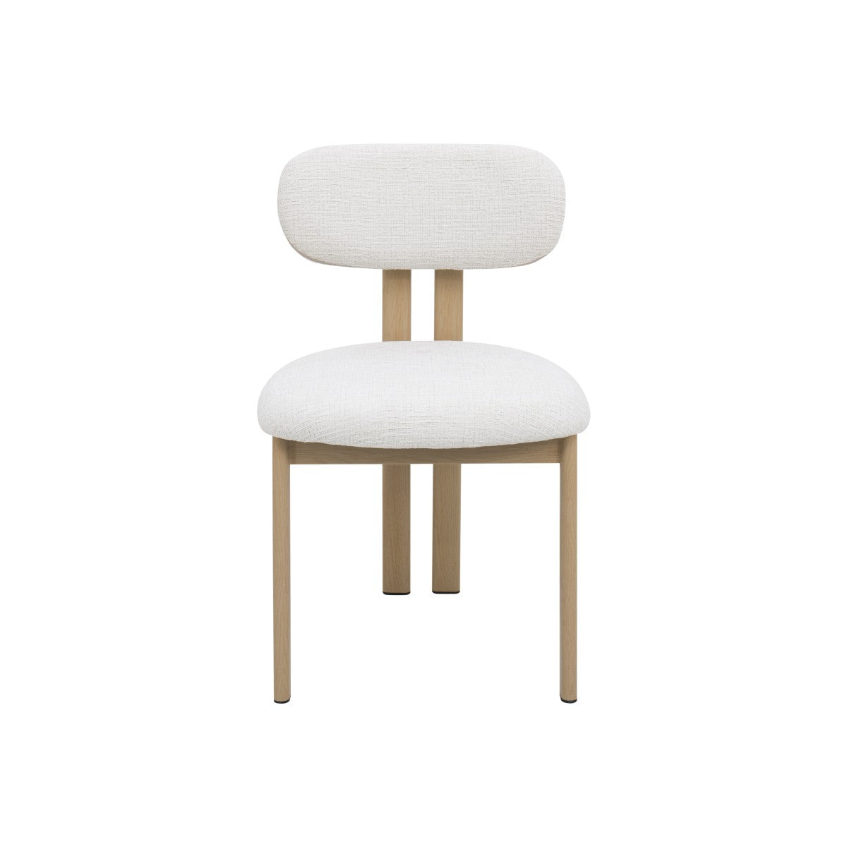 Modern Dining Chair | Fabric & Iron | White | Luna Modern Collection