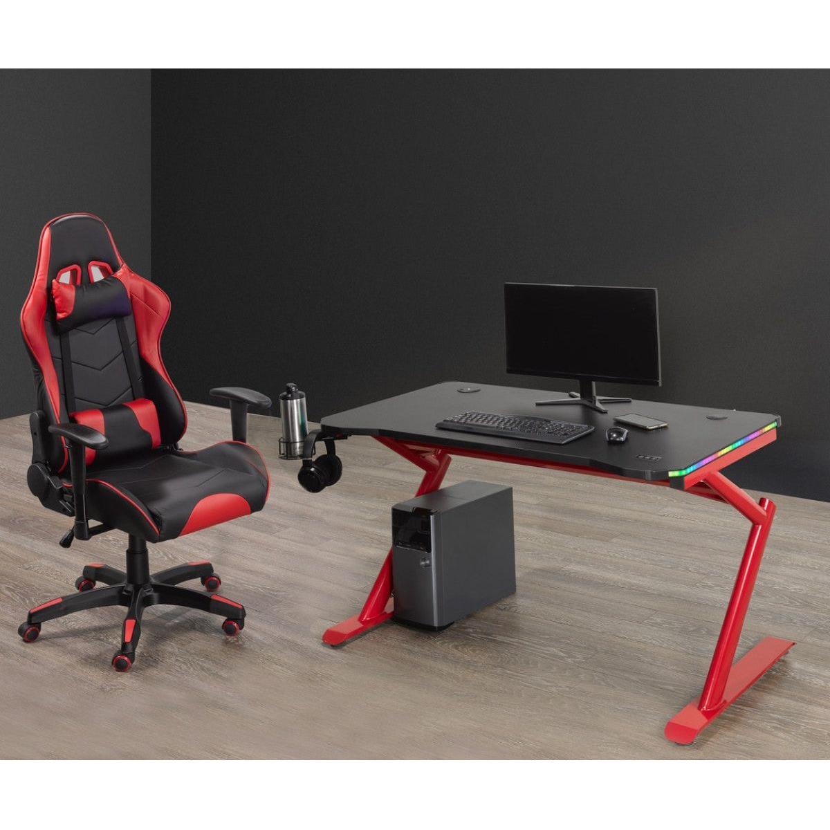Jazz Gaming Desk & Chair Set, Red