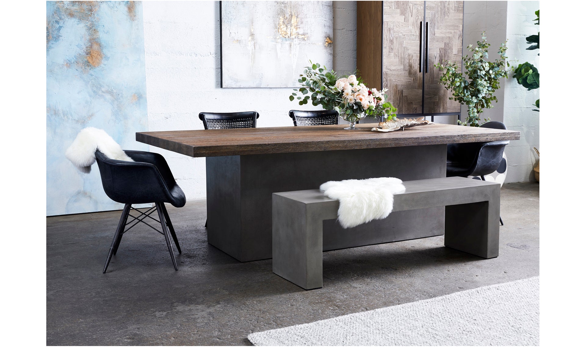 Lazarus Outdoor Bench - Dark Grey