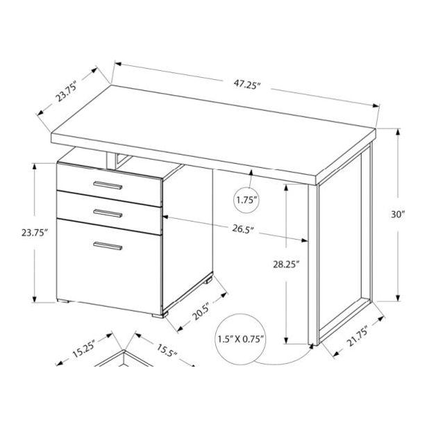 Elena Office Desk - White