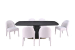 Rowan 7-Piece Dining Set - Black/Beige