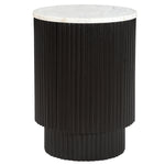Fenwick Round Accent Table w/Storage - Black/White