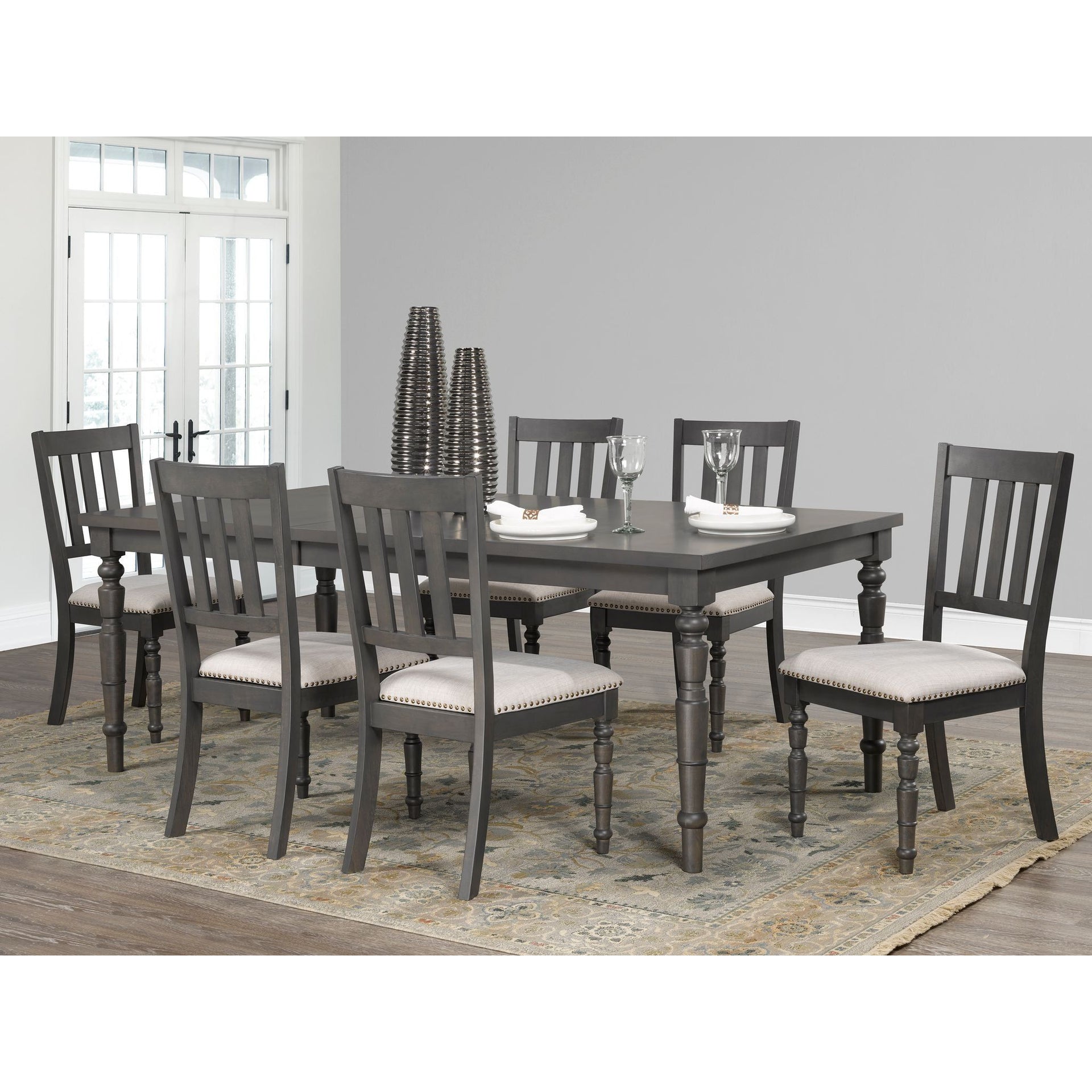Claudia 7-Piece Dining Set - Grey