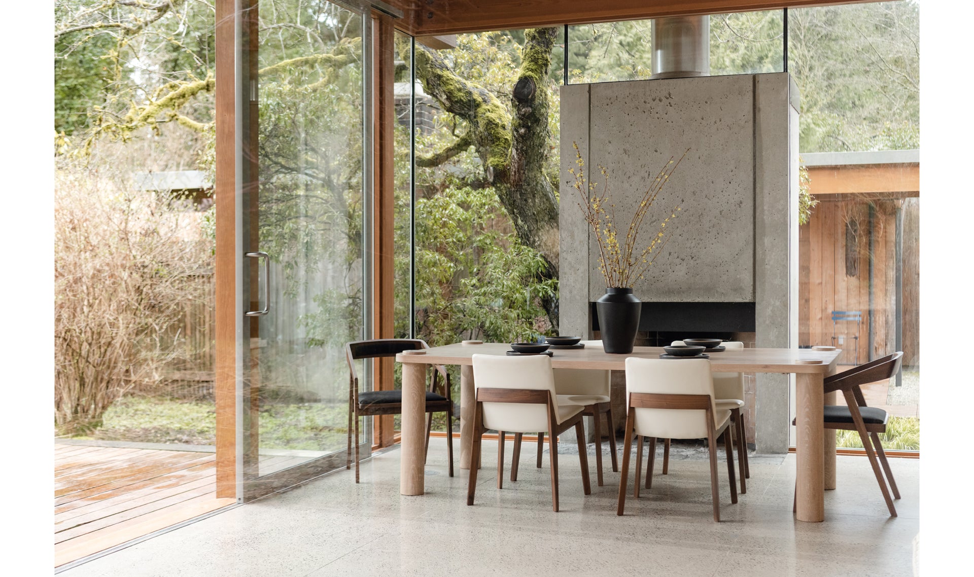 Deco Dining Chair - Cream White PVC (Set of Two)