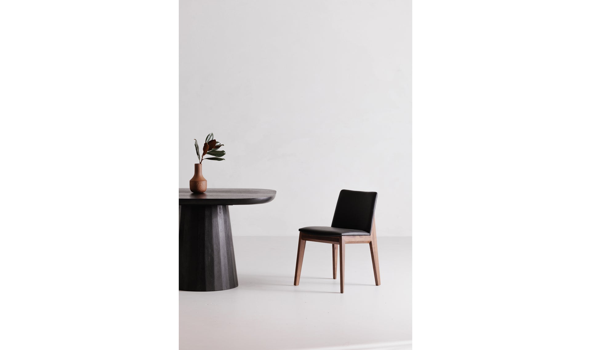 Deco Dining Chair - Ebony PVC (Set of Two)