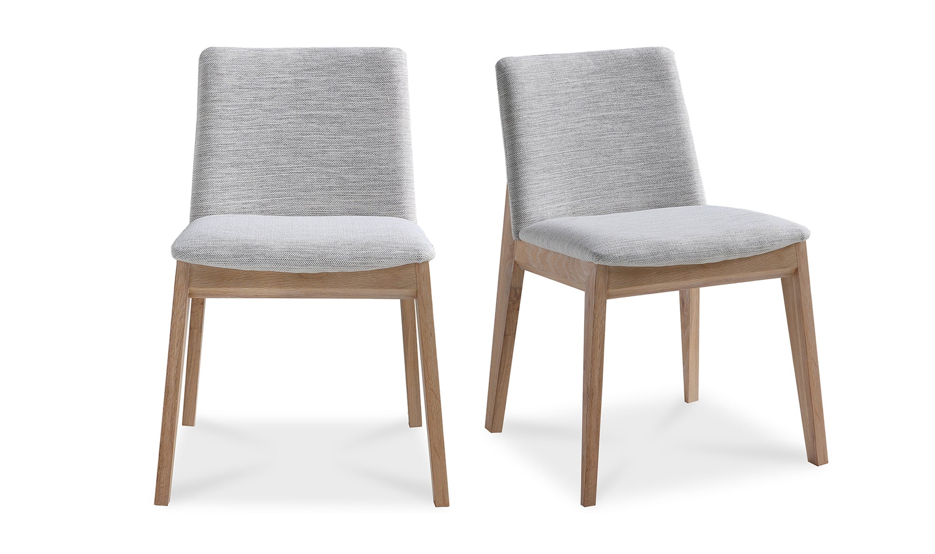 Deco Oak Dining Chair - Light Grey (Set of Two)