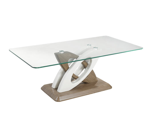 Donatello Coffee Table Series, White/walnut