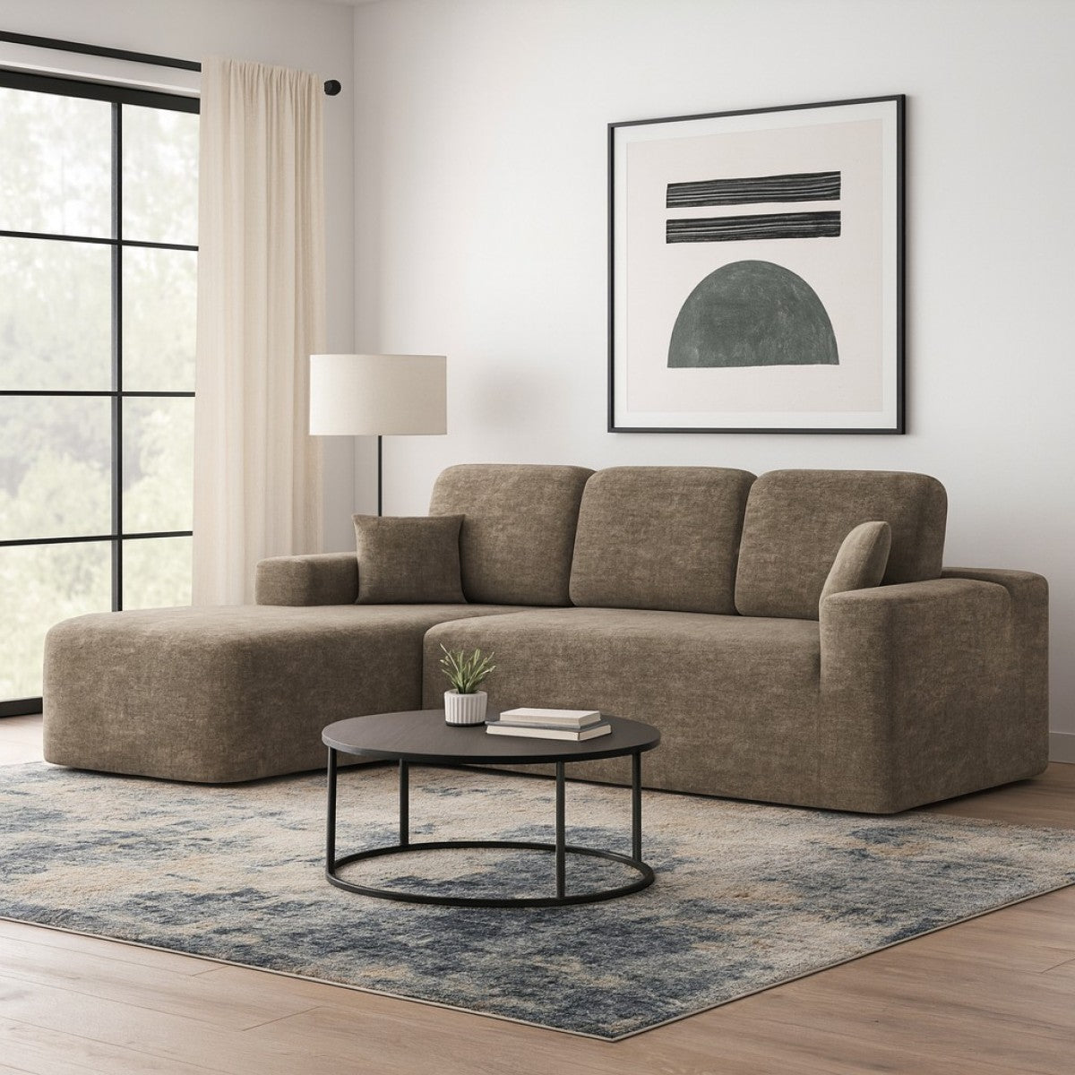 Isabel Sectional Sofa - Dark Taupe