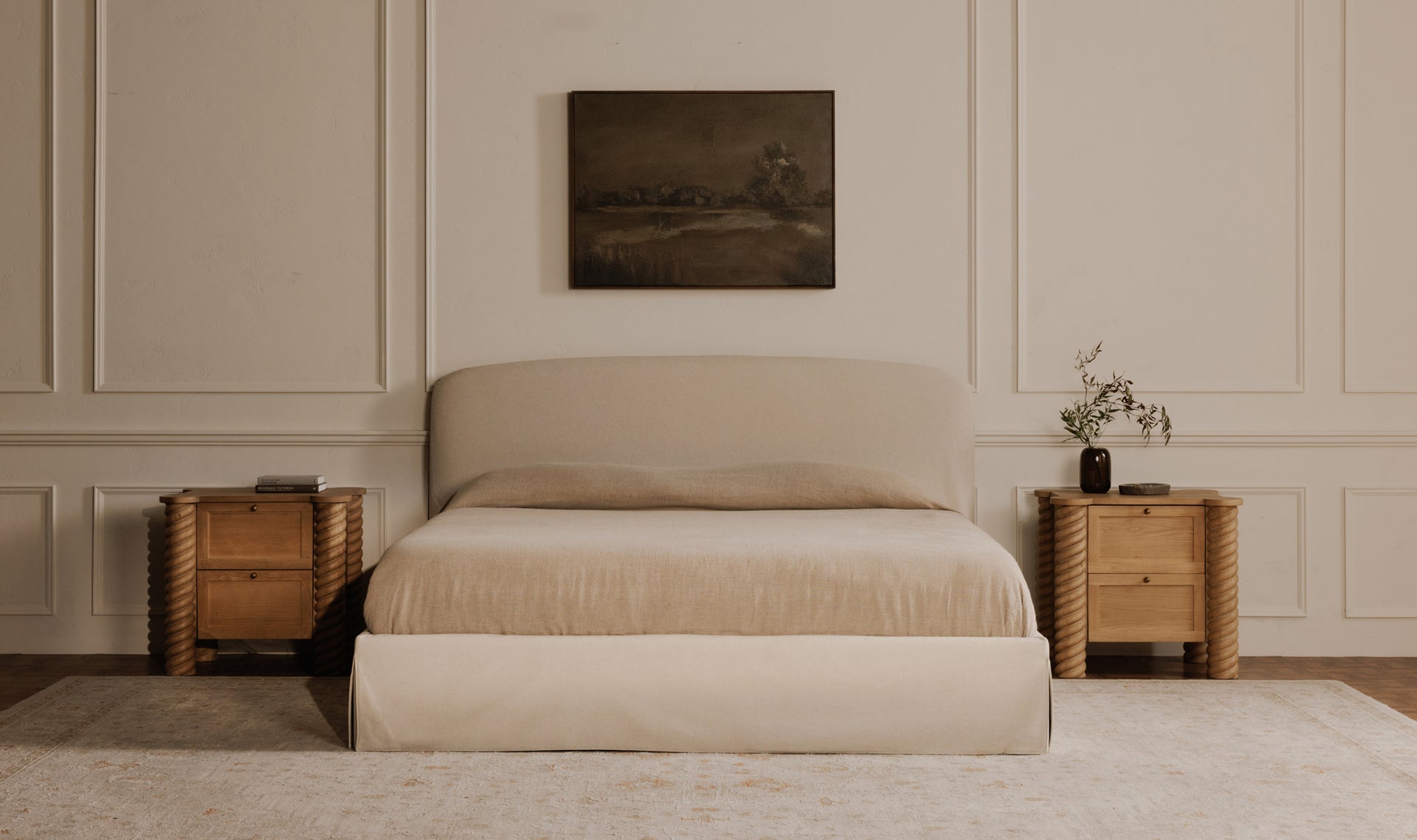 Treccia Nightstand - 2-Drawer Oak