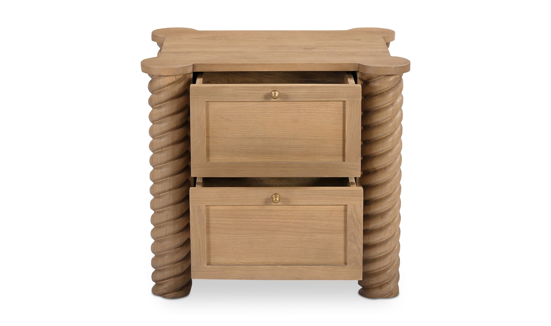 Treccia Nightstand - 2-Drawer Oak