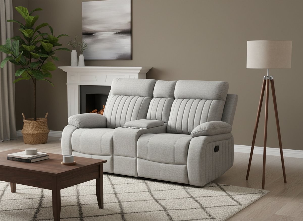 Contemporary Sectional Sofa | Fabric | Elyse Recliner Loveseat Collection