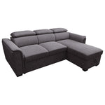 Oskar Sectional Sofa Bed with Hidden Storage - Charcoal