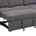Oskar Sectional Sofa Bed with Hidden Storage - Charcoal