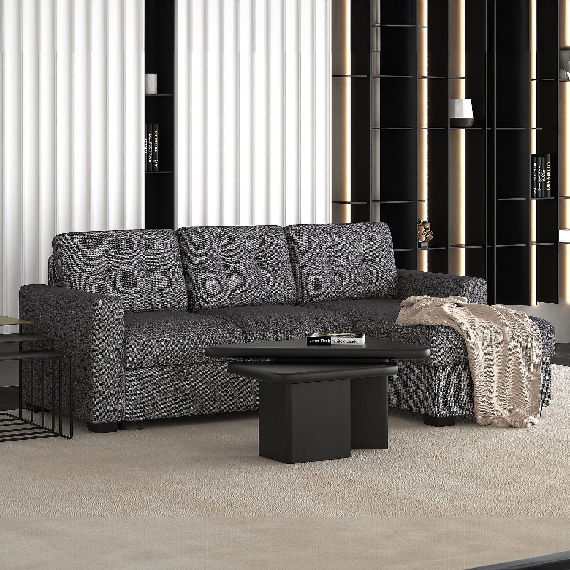 Tyson 93.25" Sofa W/Bed & Storage