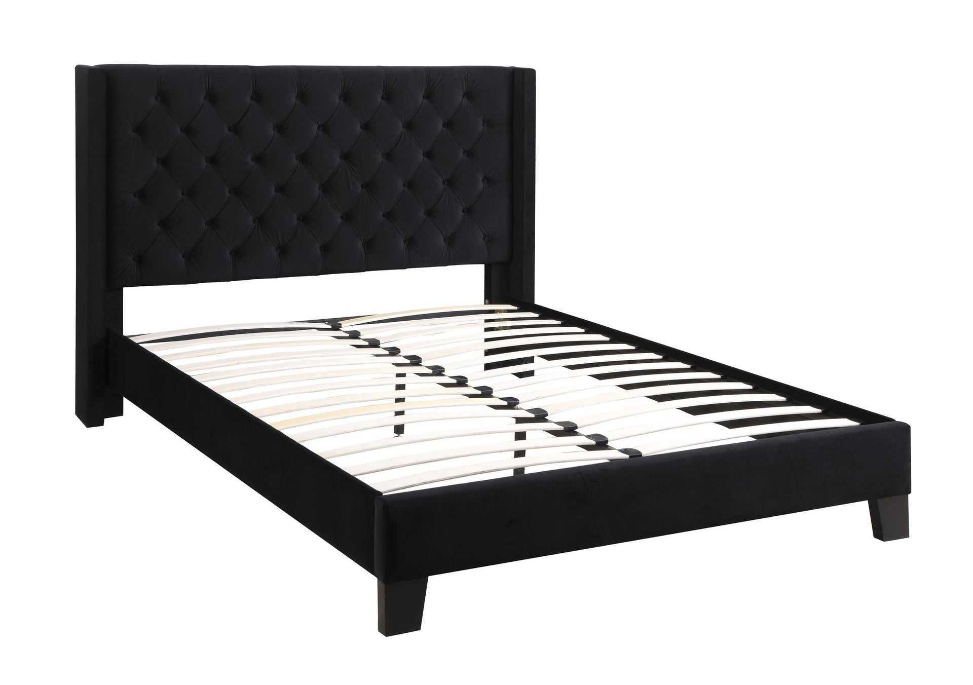 Zander Queen Platform Bed, Black