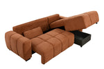 Ziva Sectional Sleeper - Burnt Orange