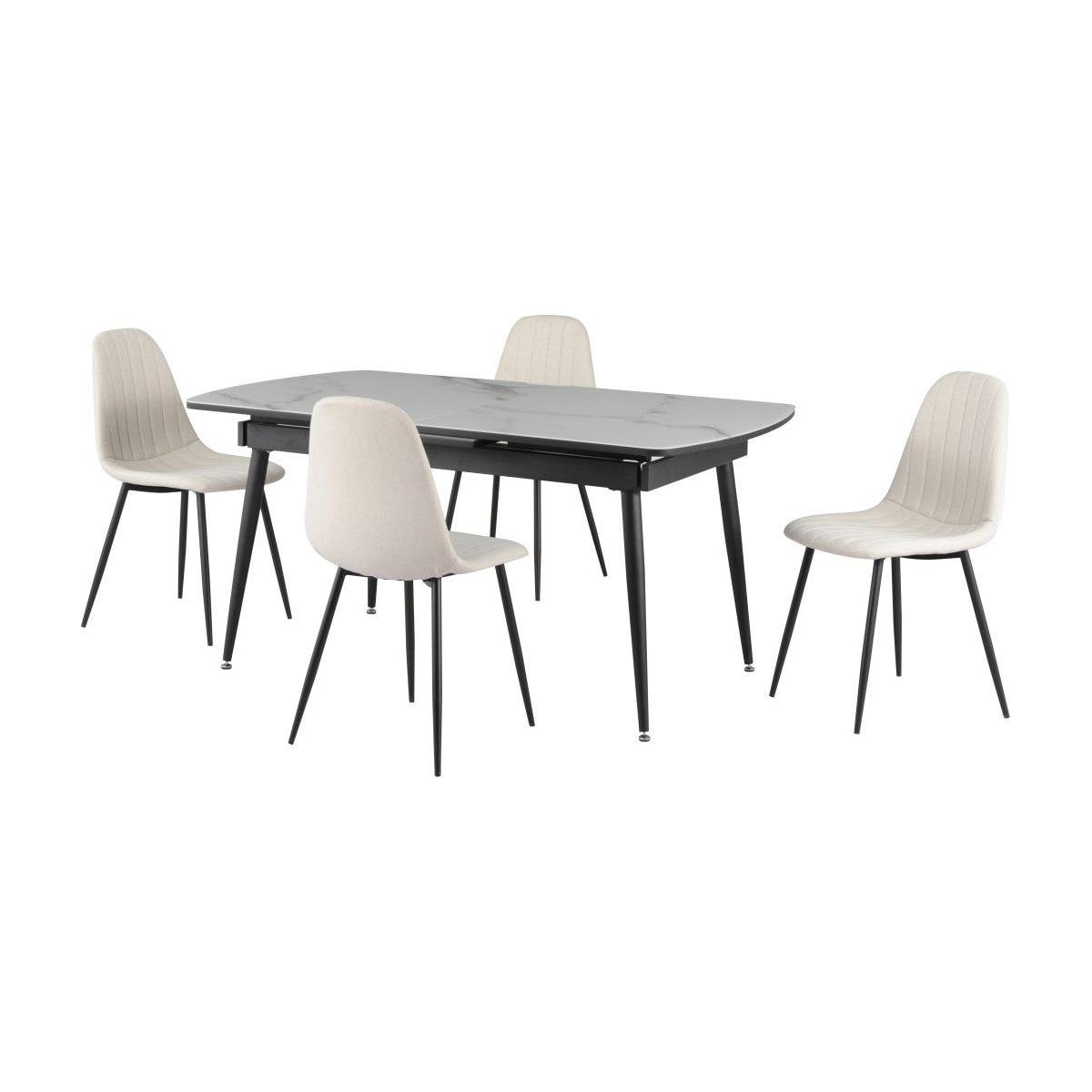 Anya 5-piece Dining Set - White/beige