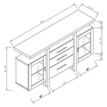 Camila Buffet/Server Bar Cabinet - Grey
