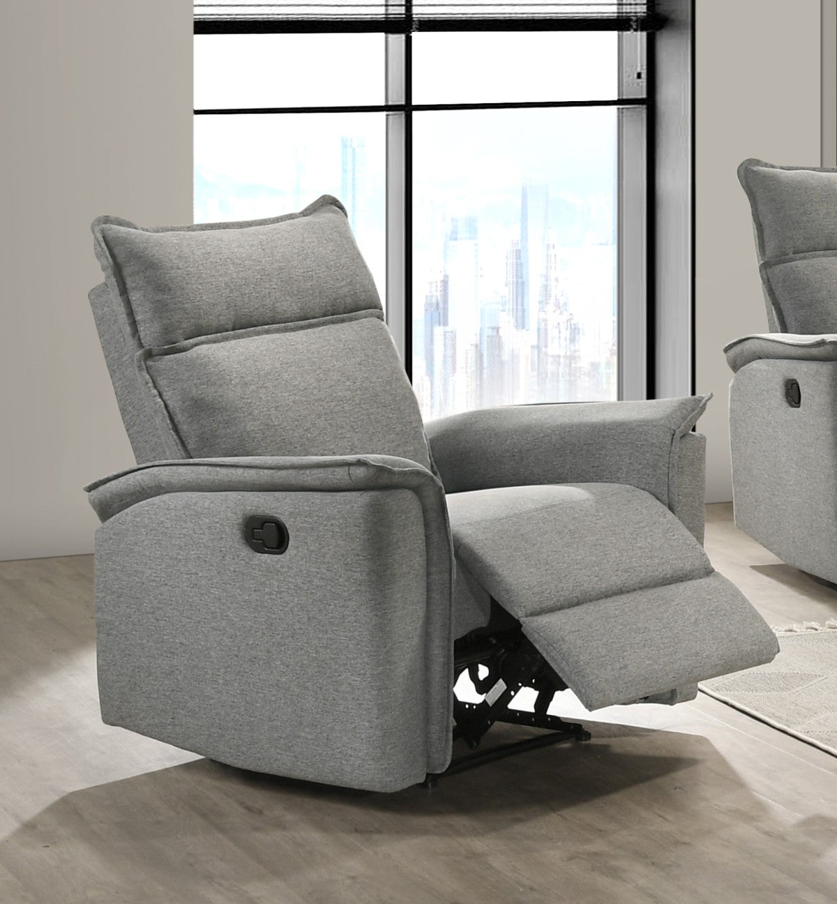 Contemporary Chair | Linen & Fabric | Grey | Sahara Recliner Collection