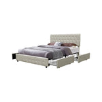 Amias Upholstered Platform Bed - Beige