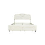 Finley Double Upholstered Platform Bed - Cream
