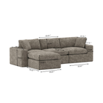 Camden Sectional Sofa - Brown