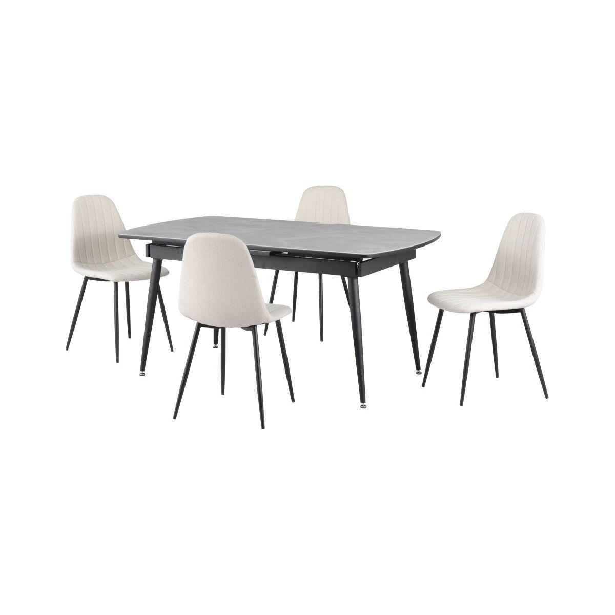 Zane 5-piece Dining Set - Light Grey/beige