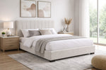 Evelyn Upholstered Platform Bed - Beige