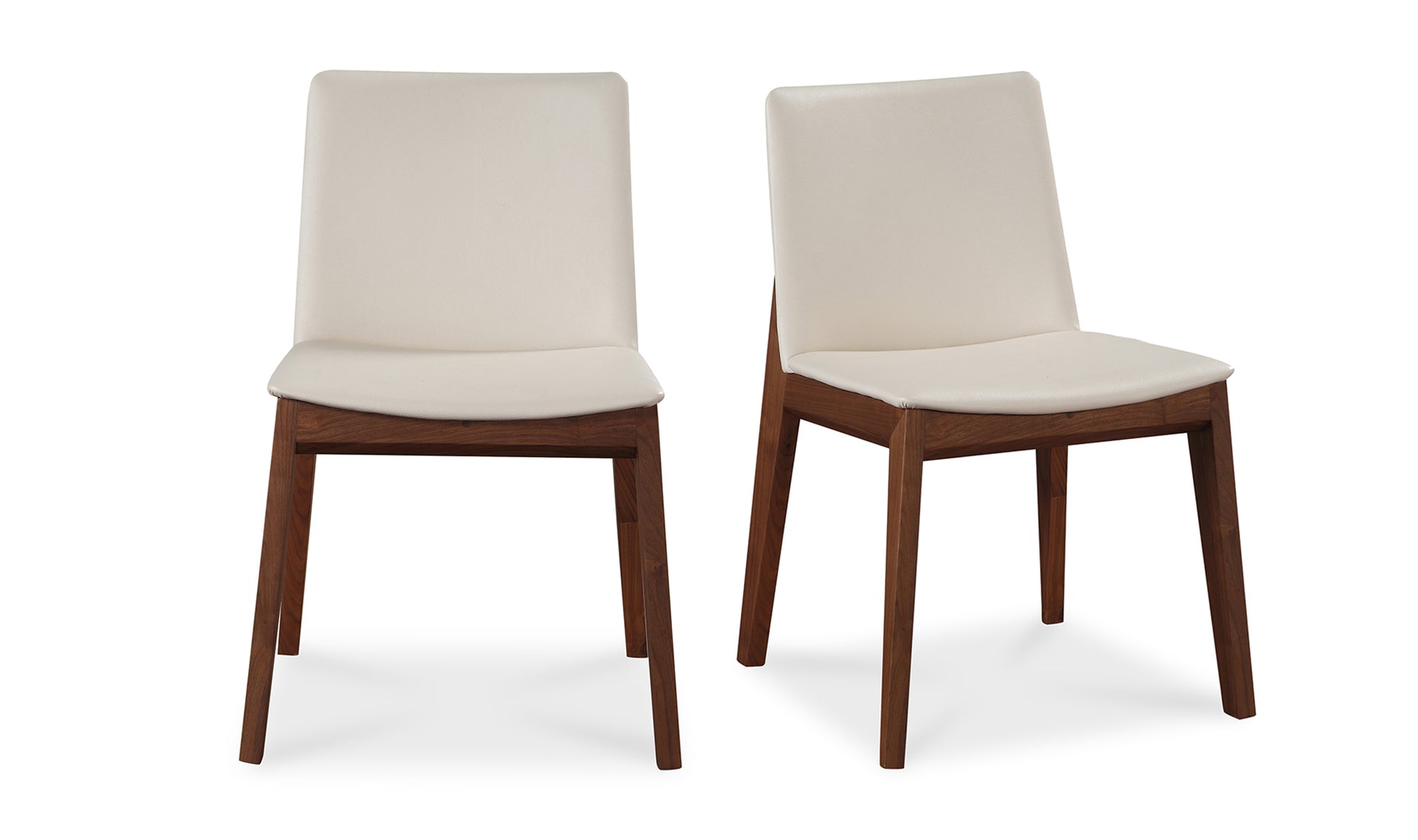 Deco Dining Chair - Cream White PVC (Set of Two)