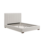 Evelyn Upholstered Platform Bed - Beige